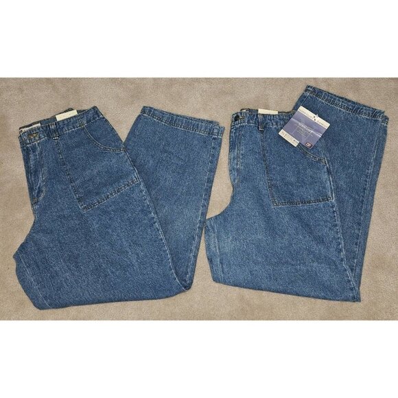 2 NWT Faded Glory Blue Jeans Size 12 No Waist Modern Style Looser Fit Medium - Picture 1 of 11
